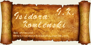 Isidora Komlenski vizit kartica